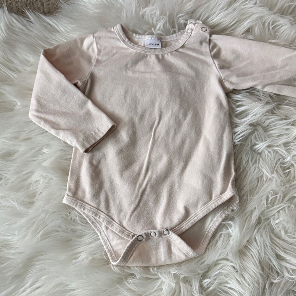 Cream Long Sleeve Kids One Piece